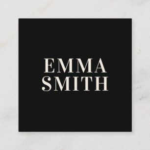 Modern Elegant Black Cream Professional Square Bus Business Card
