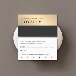 Modern Elegant Black Faux Gold Beauty  Loyalty Card