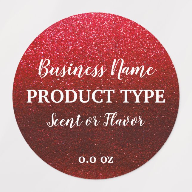 Modern Elegant Black Glitter Food Product Business Labels (Design 1)
