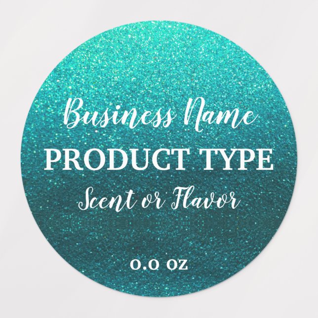Modern Elegant Black Glitter Food Product Business Labels (Design 1)
