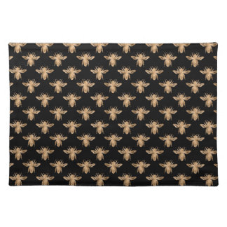 Modern Elegant Black & Gold Bee Pattern Placemat