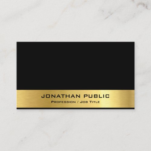 Modern Elegant Black Gold Minimalistic Template Business Card