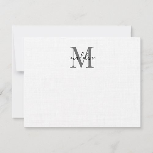 Modern Elegant Black Gold Monogram Script Name   Thank You Card