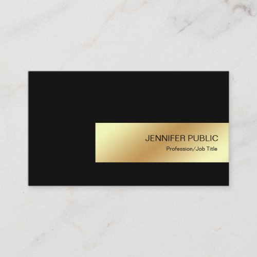 Modern Elegant Black Gold Professional Chic Luxury Business Card