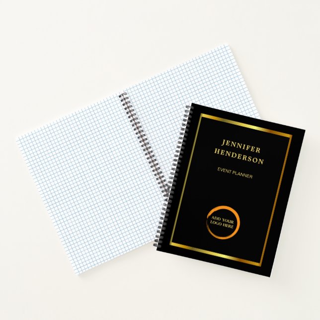 Modern elegant black gold professional logo notebook (Inside)
