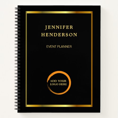 Modern elegant black gold professional logo notebook