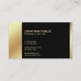 Modern Elegant Black Gold Professional Plain Business Card