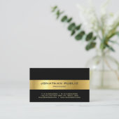 Modern Elegant Black Gold Professional Template Business Card (Standing Front)