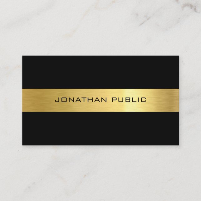 Modern Elegant Black Gold Professional Template Business Card (Front)