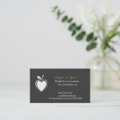 Modern Elegant Black Healthy Heart Professional Business Card (Standing Front)