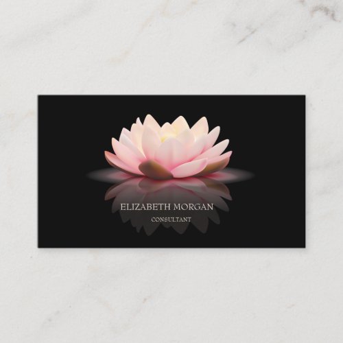 Modern Elegant Black Lotus Business Card