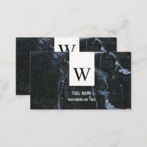 Modern Elegant Black Marble Professional Business Card