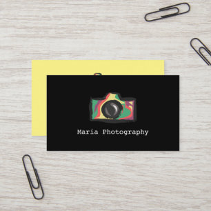 Modern & Elegant Black Minimalist photograpy Busin Business Card