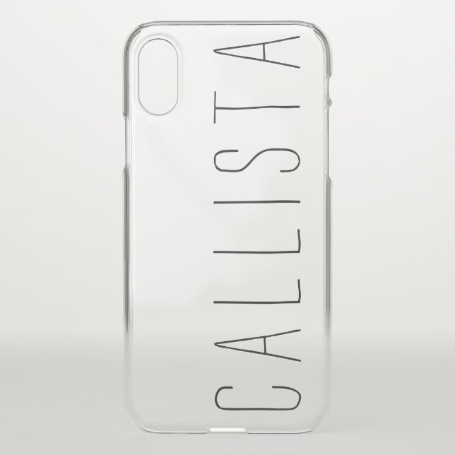 Modern Elegant Black Monogram Personalized Name Uncommon iPhone Case (Back)