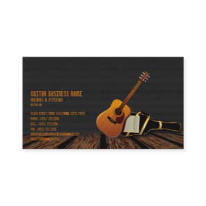 Modern Elegant Black Music Guitar Business  Card