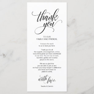 Modern Elegant, Black Place Setting Thank you Card