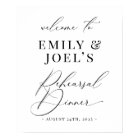 Modern Elegant Black Rehearsal Dinner Welcome