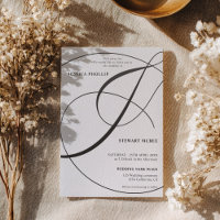 Modern Elegant Black Script Ampersand Wedding