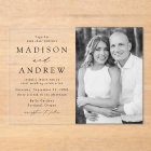 Modern Elegant Black Script Photo Wedding