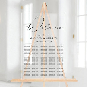 Modern Elegant Black Script Seating Chart