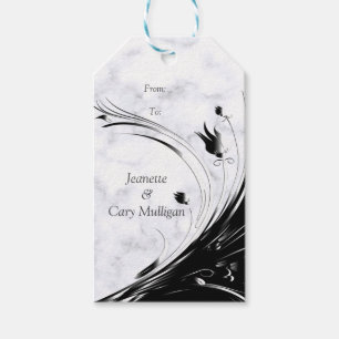 Modern Elegant Black Silhouette on White Marble Gift Tags