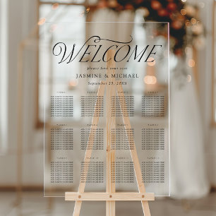 Modern Elegant Black Typography Seating Chart