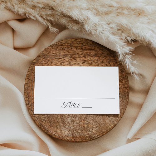 Modern Elegant Black Typography Wedding Place Card