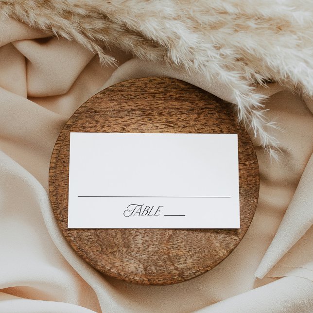 Modern Elegant Black Typography Wedding Place Card (Creator Uploaded)
