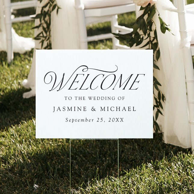 Modern Elegant Black Typography Wedding Welcome Sign (Creator Uploaded)