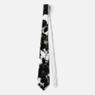 Modern Elegant Black White and Gold Floral Pattern Tie Modern Elegant Black White and Gold Floral Pattern Tie