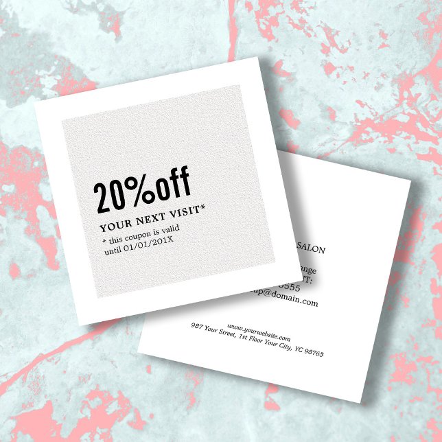 Modern Elegant Black White Beauty Coupon (Creator Uploaded)