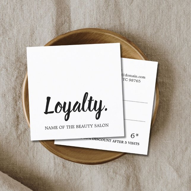 Modern Elegant Black White Beauty Loyalty Card (Creator Uploaded)