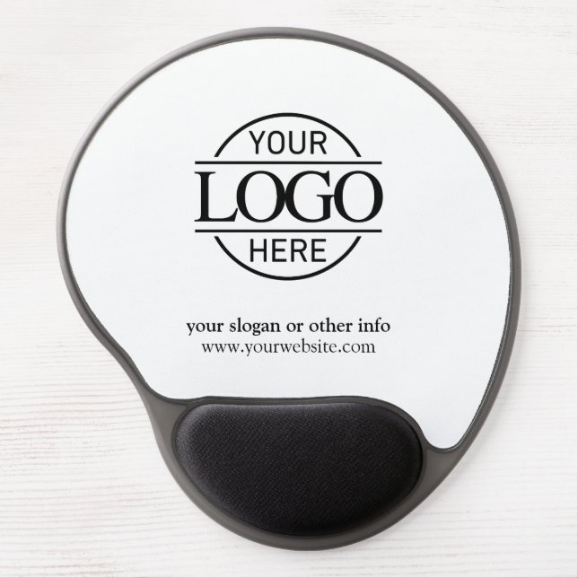 Modern Elegant Black & White Company Business Logo Gel Mouse Pad (Front)