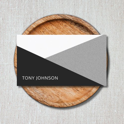 Modern Elegant Black White Grey Consultant Business Card