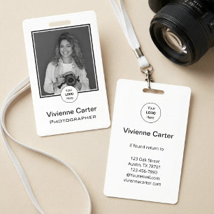 Modern Elegant Black White Logo Photo Photographer Badge