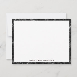 Modern Elegant Black White Marble Professional Note Card