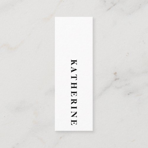 Modern elegant black white minimalist photo writer mini business card