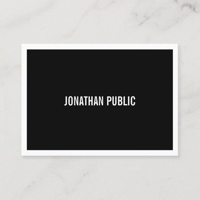 Modern Elegant Black White Minimalist Professional Business Card (Front)