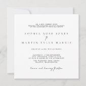 Modern Elegant Black & White Minimalist Wedding Invitation | Zazzle