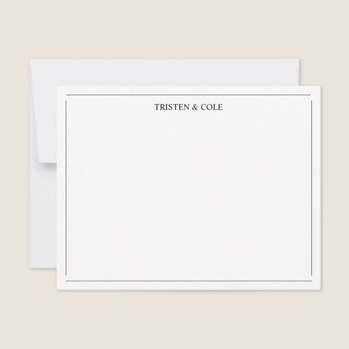 Modern Elegant Black White  Note Card