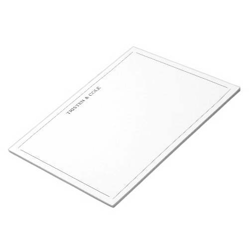 Modern Elegant Black White  Notepad