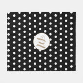 Modern Elegant Black White Polka Dot Pattern Fleece Blanket | Zazzle