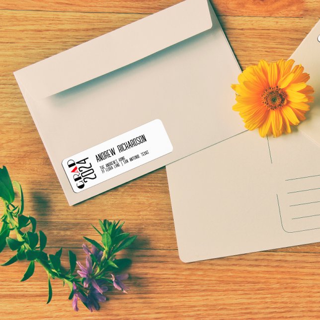 Modern elegant black white red  label (Creator Uploaded)