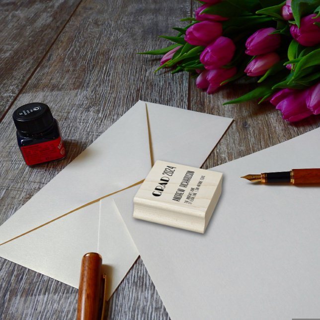 Modern elegant black white red  rubber stamp (Creator Uploaded)