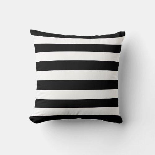 Modern Elegant Black White Stripe decorative  Throw Pillow