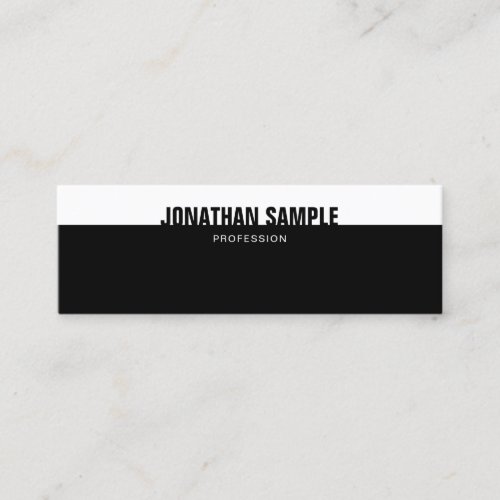 Modern Elegant Black White Template Creative BW Mini Business Card