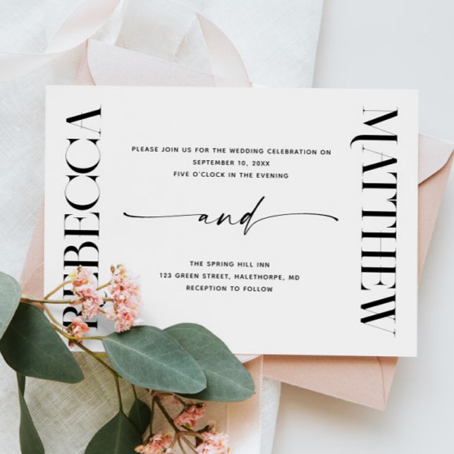 Modern Elegant Black & White Wedding | Photo + QR Invitation (Creator Uploaded)