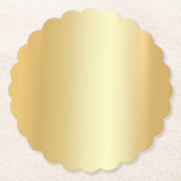 Modern Elegant Blank Template Custom Glamour Gold Paper Coaster