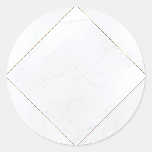 Modern Elegant Blank Template Marble Gold Frame Classic Round Sticker
