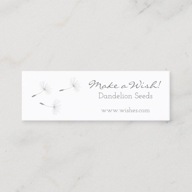 Modern Elegant Blowball Seeds Dandelion Mini Business Card (Front)